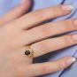 Bague or jaune saphir et diamant(s) 