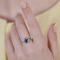 Bague or gris saphir et diamant(s) 