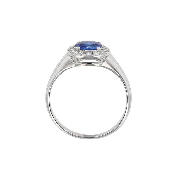 Bague or gris saphir et diamant(s) 