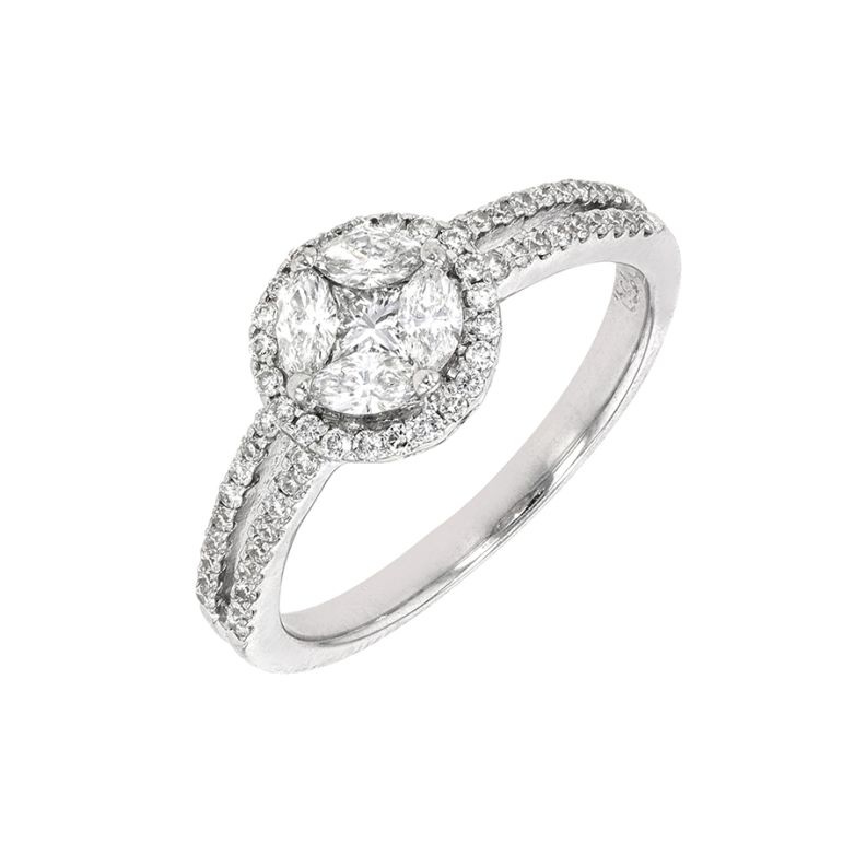 Bague or gris diamant (s)