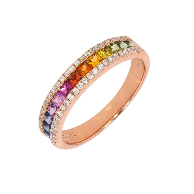 Bague or rosesaphir et diamant(s)