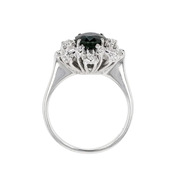 Bague or gris saphir et diamant(s) 