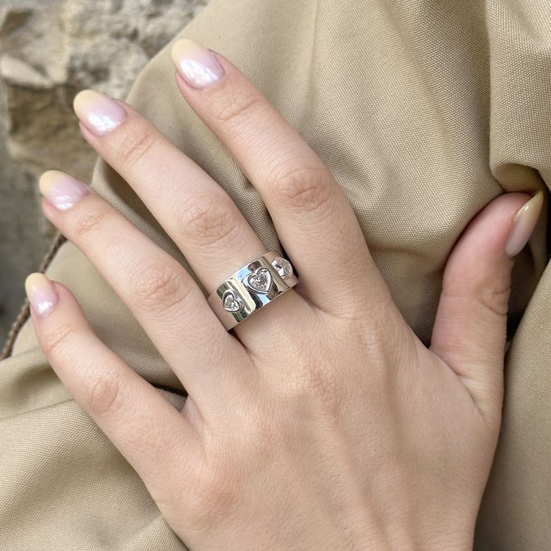 Bague or gris diamant (s) 