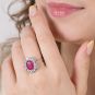 Bague or gris rubis et diamant(s) 