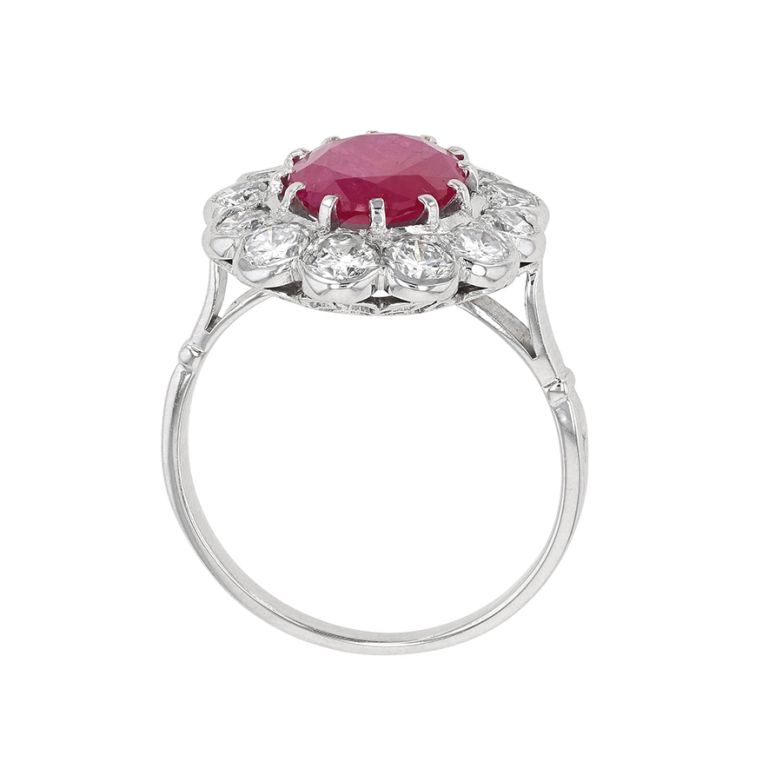 Bague or gris rubis et diamant(s) 