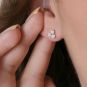 Boucles d'oreilles or rose diamant (s) 