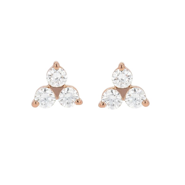 Boucles d'oreilles or rose diamant (s)