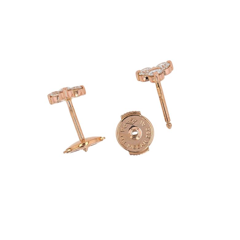 Boucles d'oreilles or rose diamant (s) 