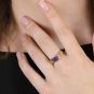 Bague or jaune diamant,P.fine améthyste