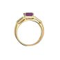 Bague or jaune diamant,P.fine améthyste