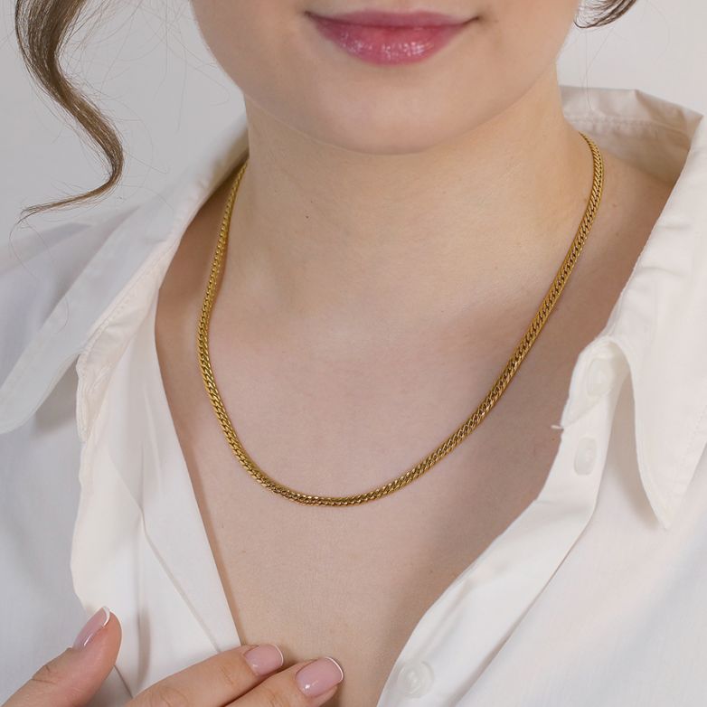 Collier maille anglaise or jaune 