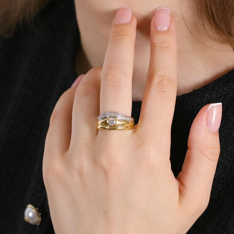 Bague or bicolore diamant (s) 