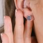 Boucles d'oreilles or gris Saphir 