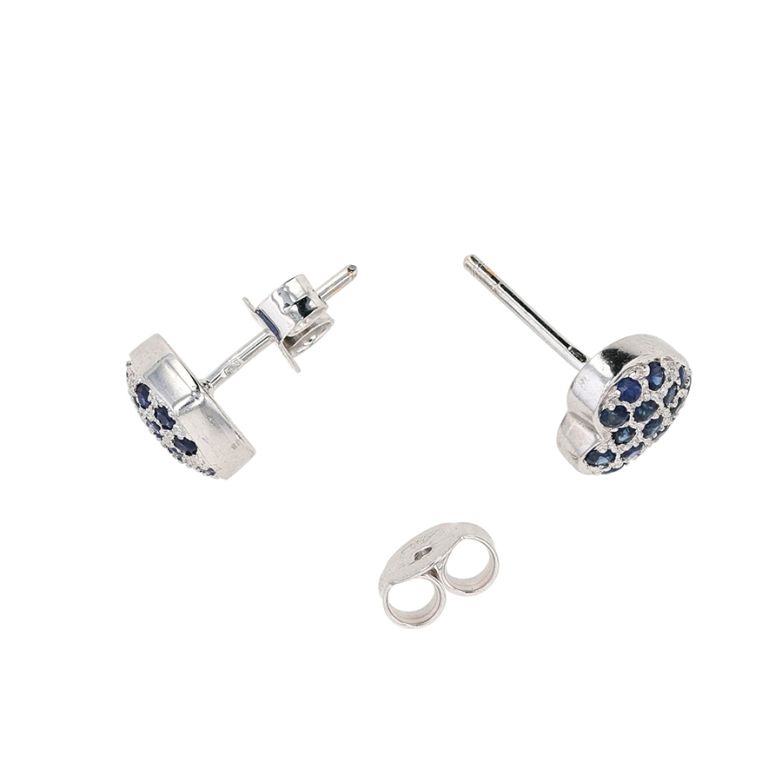 Boucles d'oreilles or gris Saphir 