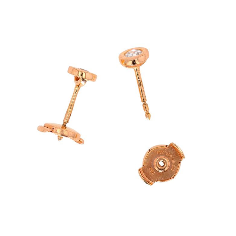 Boucles d'oreilles or rose diamant (s) 