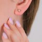 Boucles d'oreilles or rose diamant (s) 