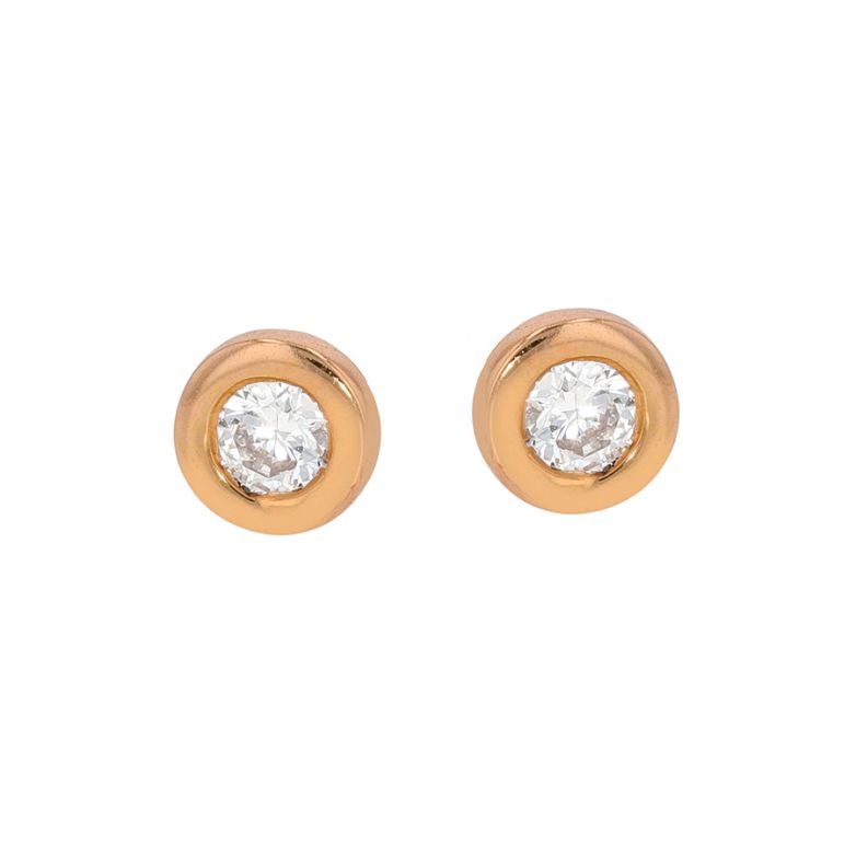 Boucles d'oreilles or rose diamant (s)