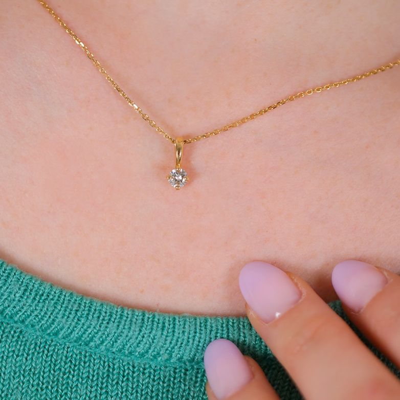 pendentif or jaune diamant 