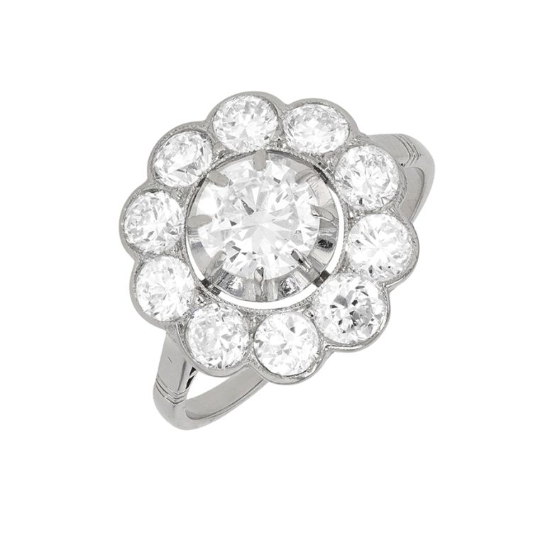 Bague Platine diamant (s) Vintage