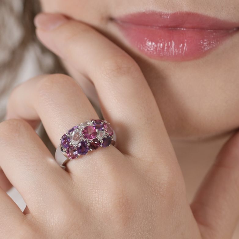 Bague or gris Pierres Fines 