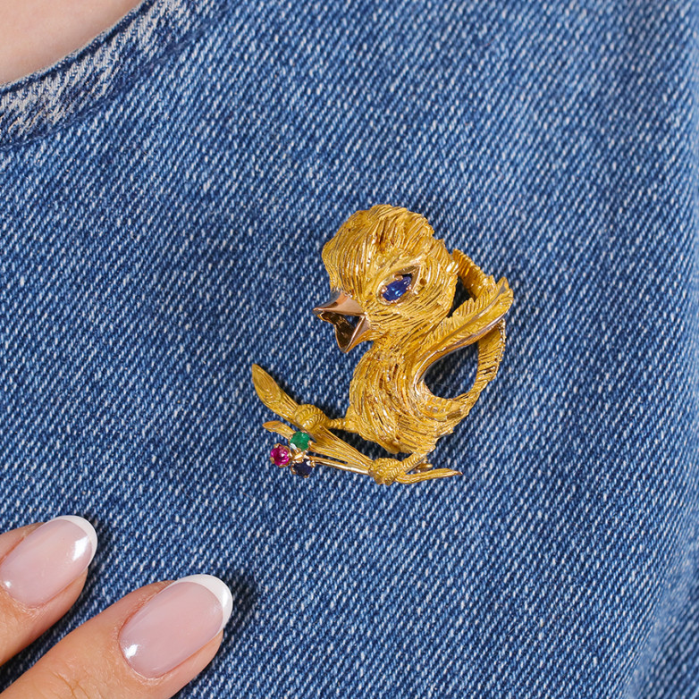 Broche vintage poussin...