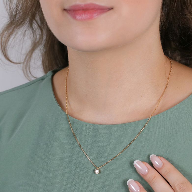 Collier or jaune diamant (s) 