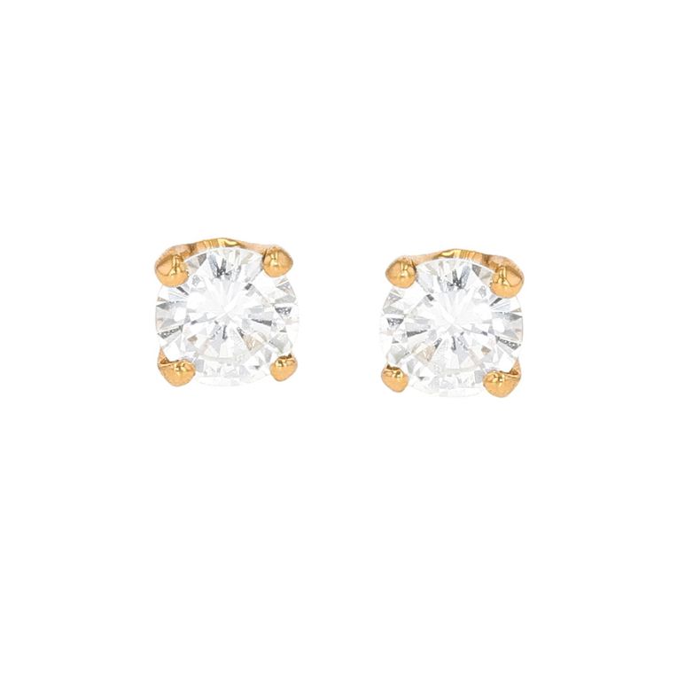 Boucles d'oreilles or jaune diamant (s) 