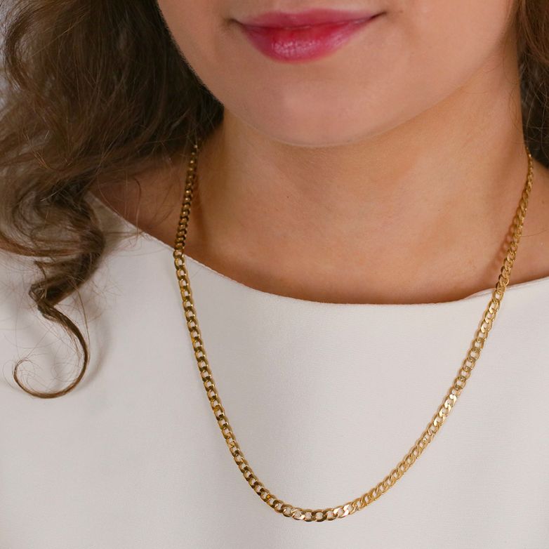 Chaine maille gourmette or jaune 