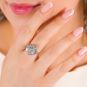 Bague or gris aigue-marine Vintage 
