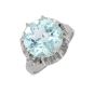 Bague or gris aigue-marine Vintage