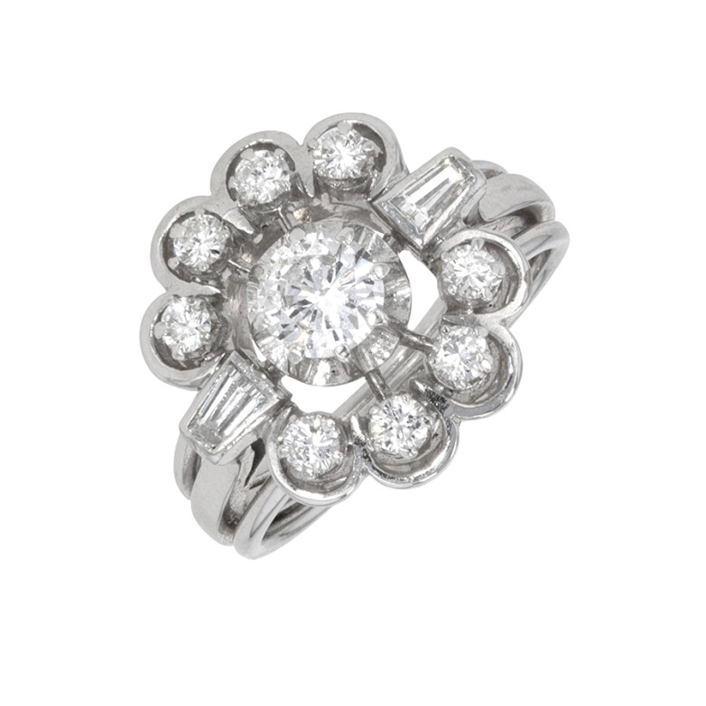 Bague marguerite diamants...