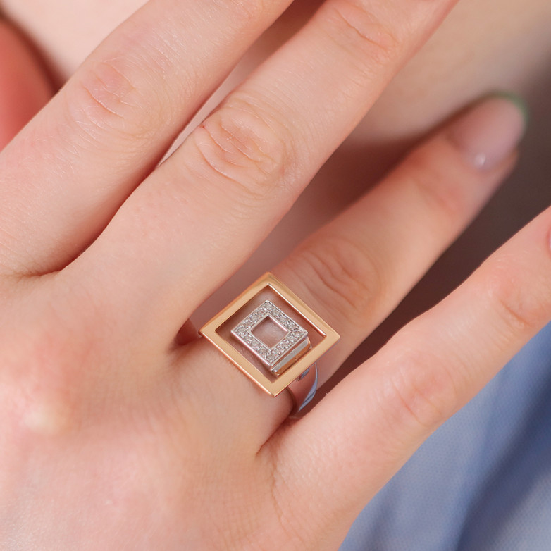 Bague diamants 0.16 carat 2...