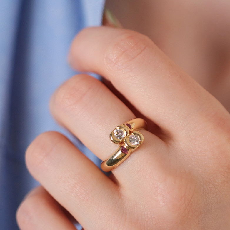Bague rubis 0.20 carat et...