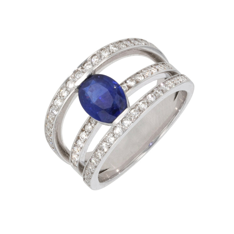 Bague saphir 1.28 carat et...