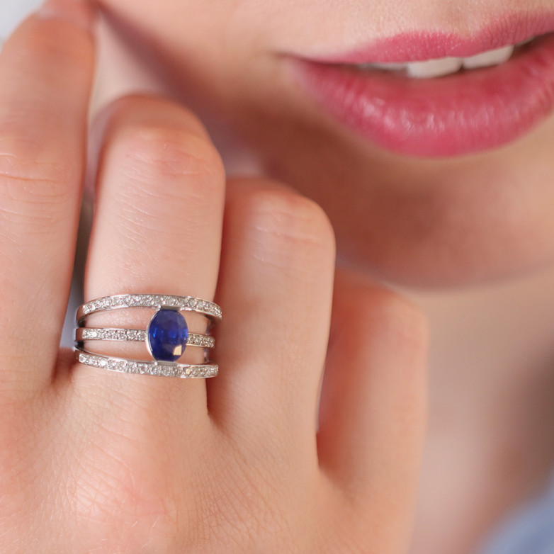 Bague saphir 1.28 carat et...