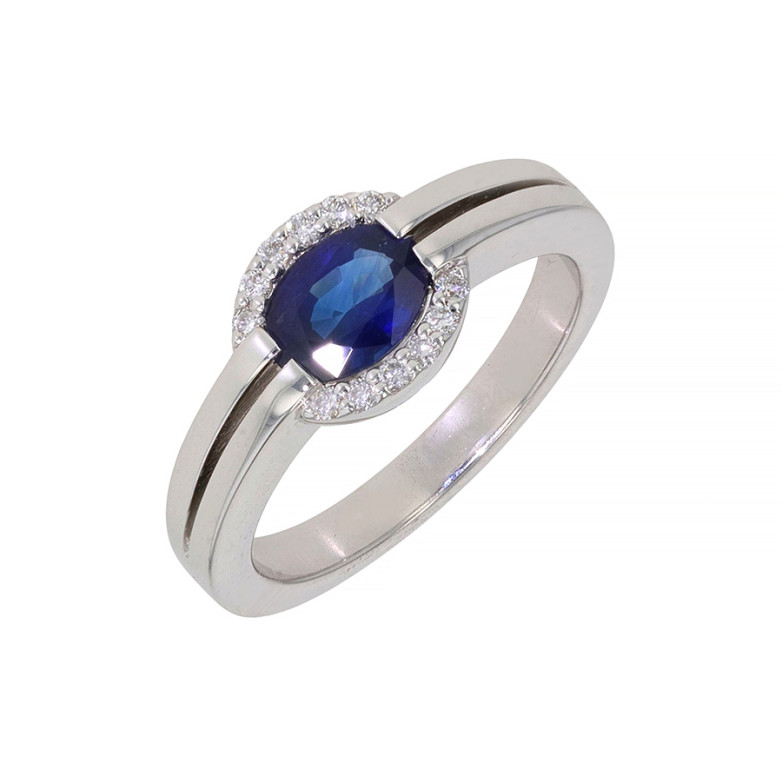 Bague saphir 0.91 carat et...