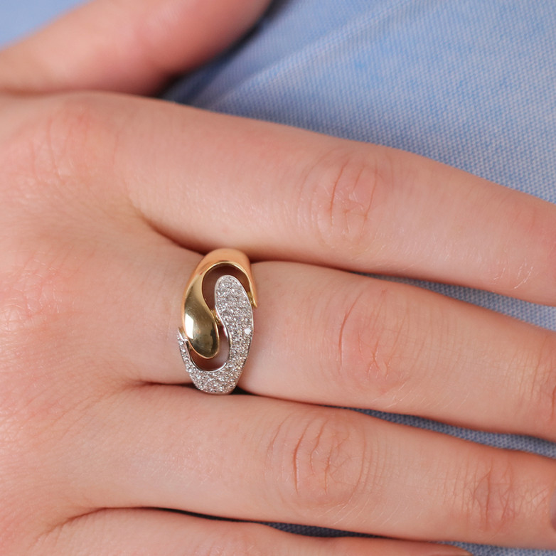 Bague diamants 0.13 carat 2...
