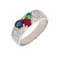 Bague or gris saphir,émer,rubis,bts