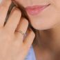Alliance or rose diamant (s) signé 