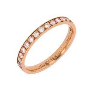 Alliance or rose diamant (s) signé