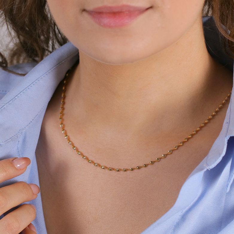 Collier maille torsadée or jaune 