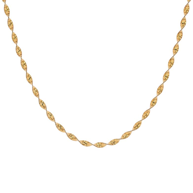 Collier maille torsadée or jaune