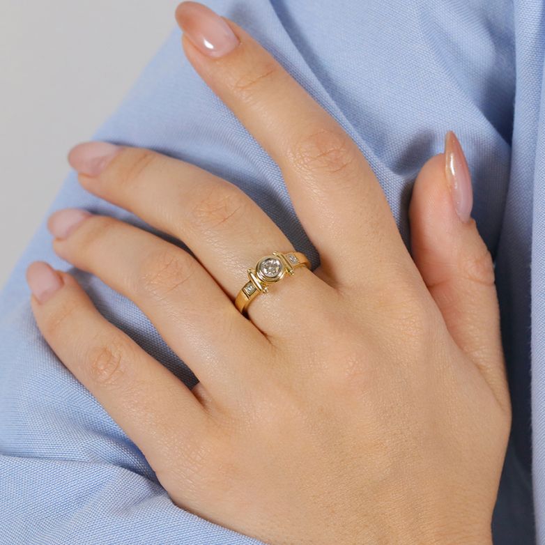 Bague or bicolore diamant (s) 