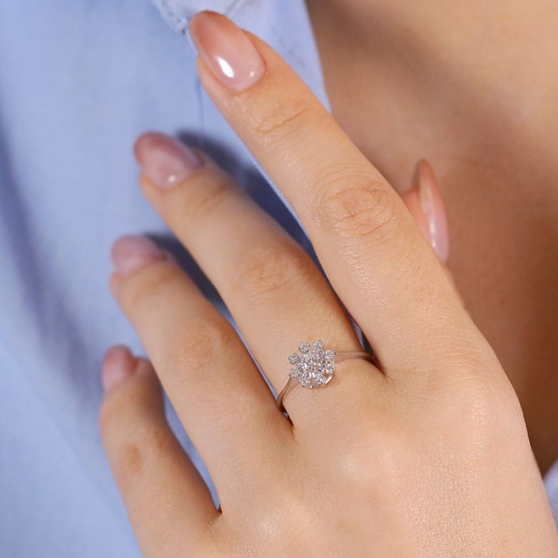 Bague or gris diamant (s) 