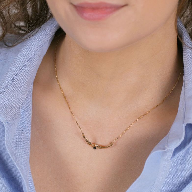 collier or jaune saphir et diamant(s) 