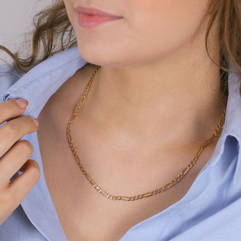 Chaine maille alternée or jaune 