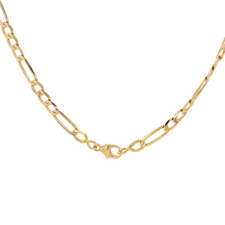 Chaine maille alternée or jaune 