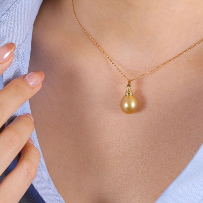 Pendentif or jaune Perle 