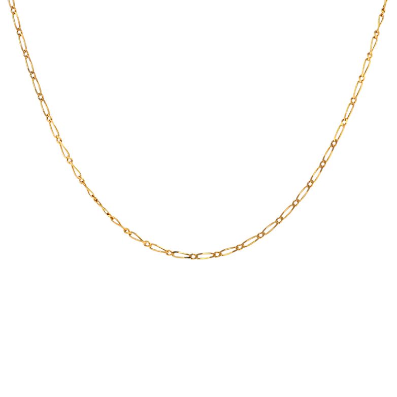 Chaine maille alternée or jaune