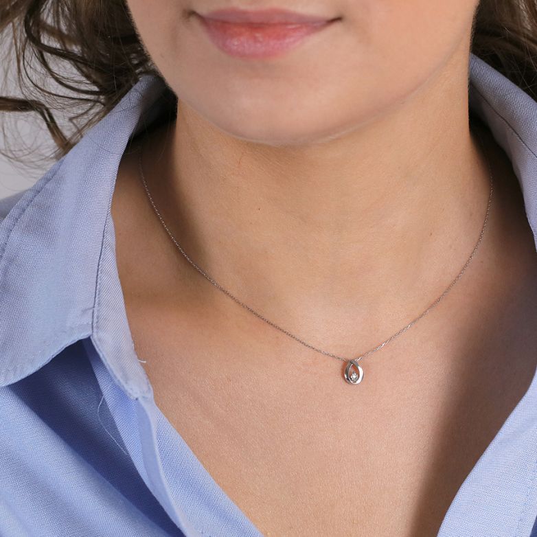Collier maille forçat or gris diamant (s) 
